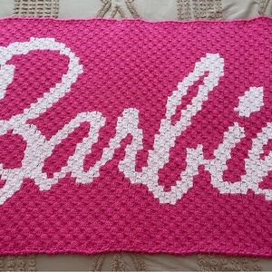 BARBIE inspired Pink Crochet Blanket